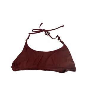 Aerie Swimwear Scoop Bikini Top Strap Brown Medium NEW